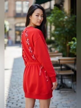 Tommy Hilfiger X Gigi Hadid sweatshirt  dress with stitch up back detailing M